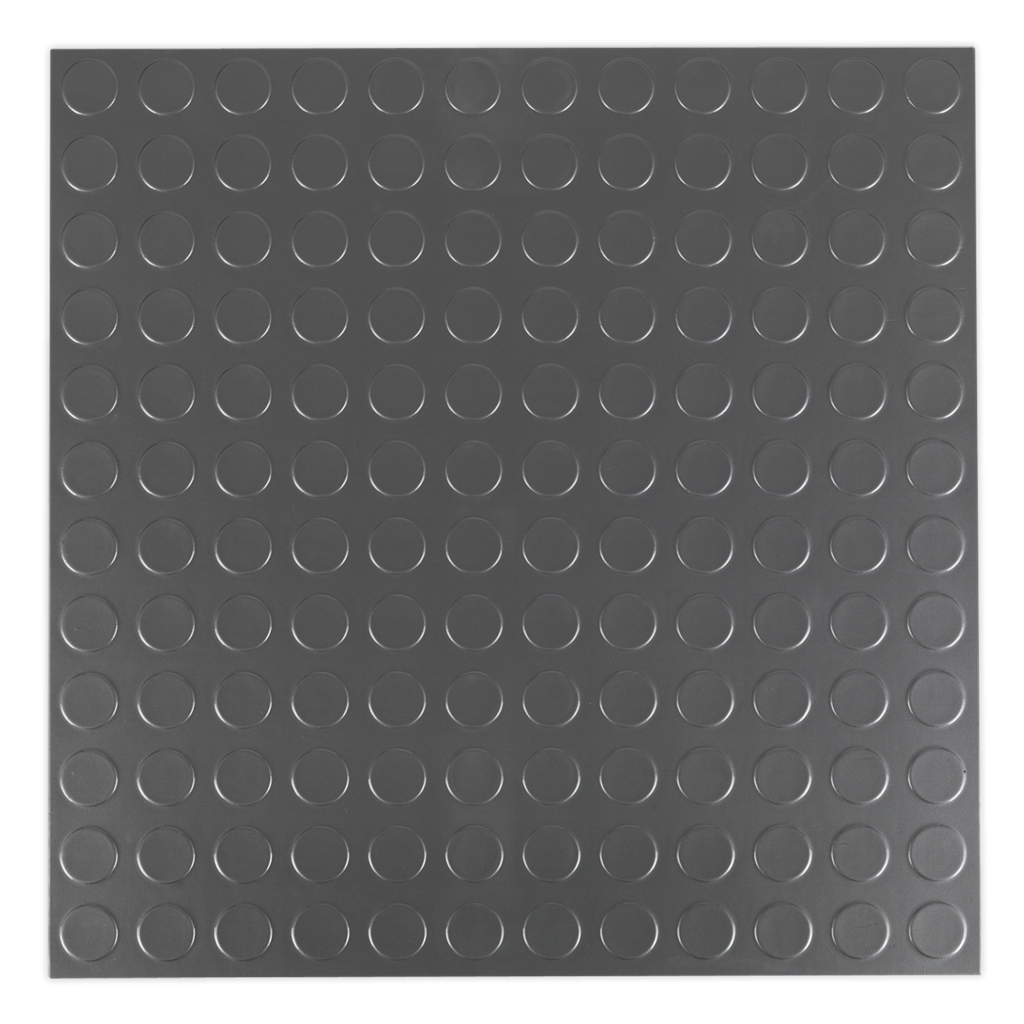 Vinyl Floor Tile with Peel & Stick Backing Silver Coin - Pack of 16