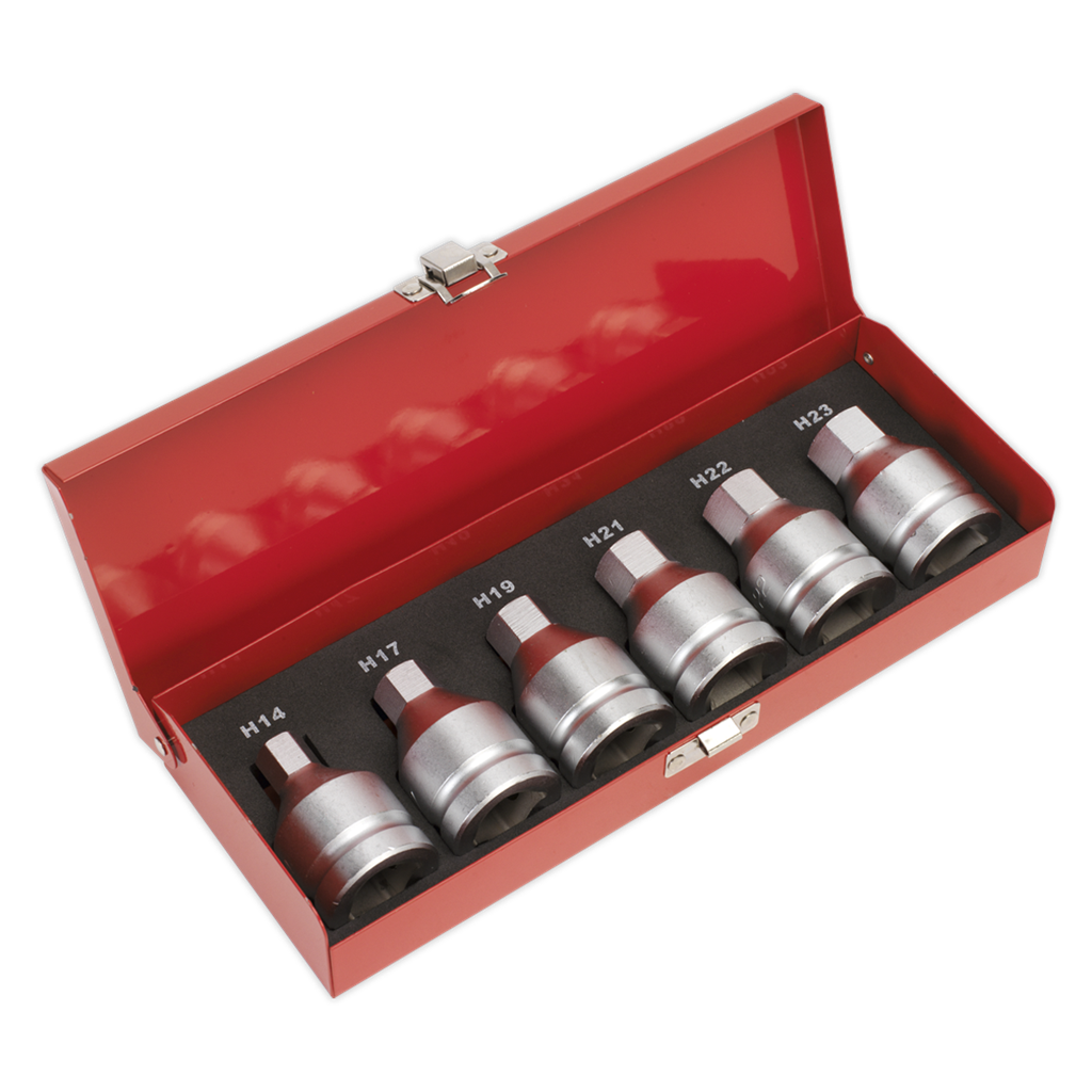 Impact Hex Socket Bit Set 6pc 3/4"Sq Drive