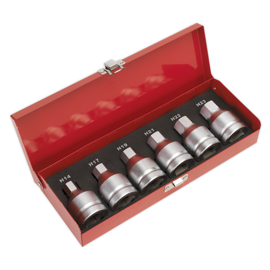 Impact Hex Socket Bit Set 6pc 3/4"Sq Drive