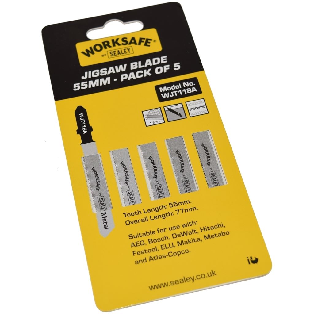 Jigsaw Blade for Metal 55mm 21tpi Pack of 15