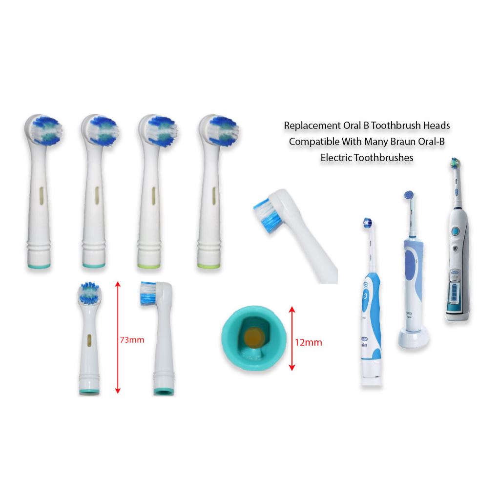 Replacement Oral B Toothbrush Heads Compatible With Braun Oral-B Toothbrushes x 16