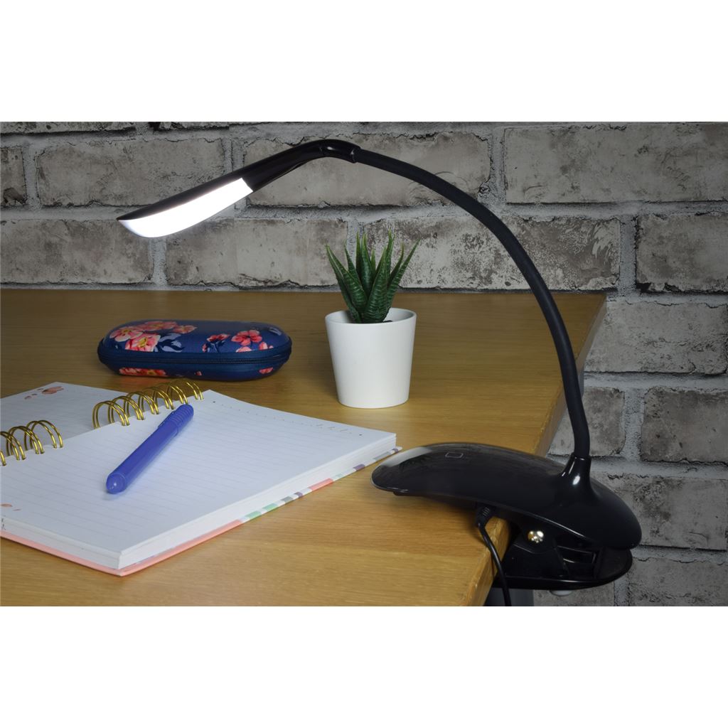 LED USB Clip On Desk Lamp - 14 - Blk - CLIP-LAMP-B