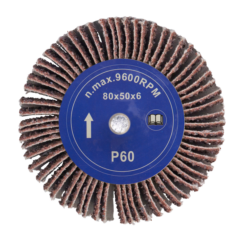 Flap Wheel &#216;80 x 50mm 60Grit 6mm Shaft