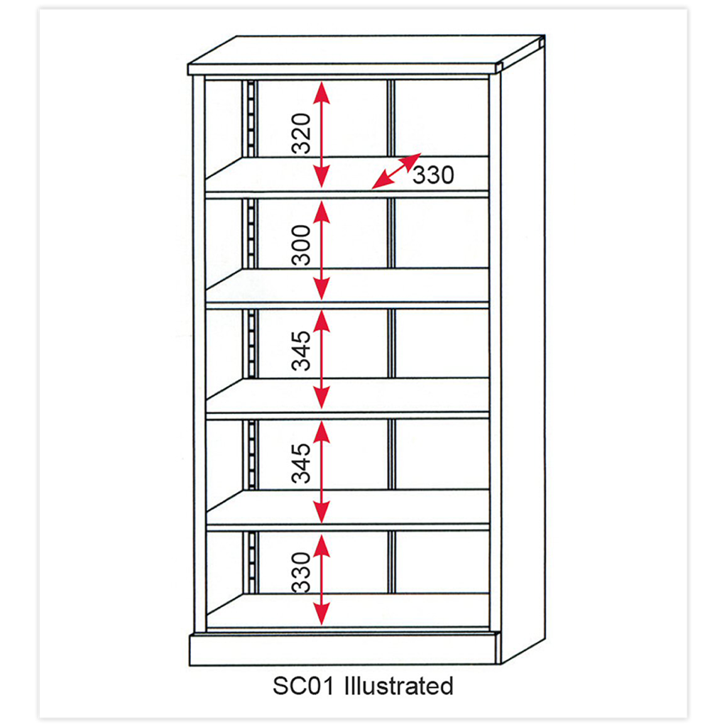 Floor Cabinet 4 Shelf 2 Door