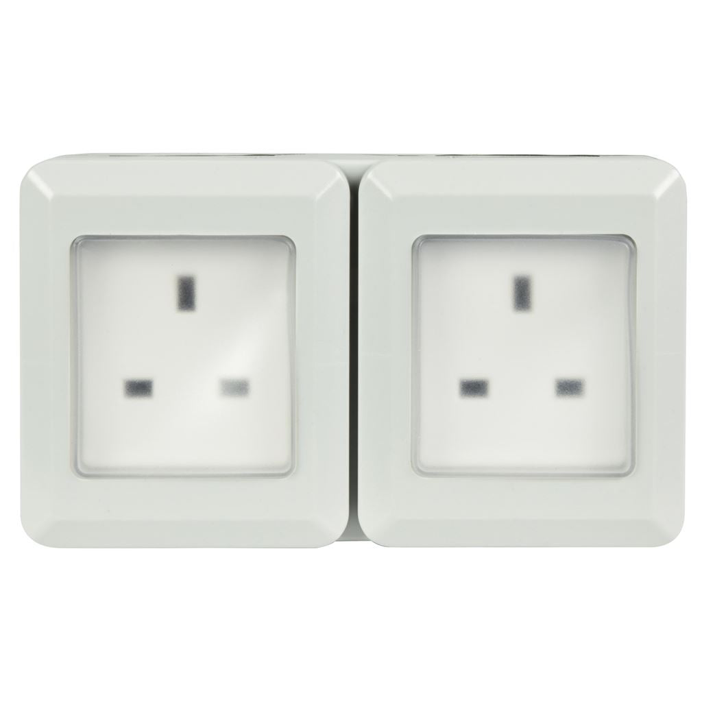 Weatherproof 2 Gang Outdoor Socket - IP55