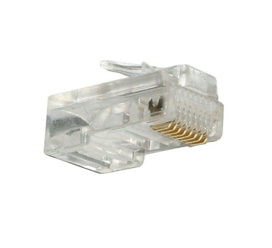 Clear 8 Pin RJ45 Modular Plug. Bulk.