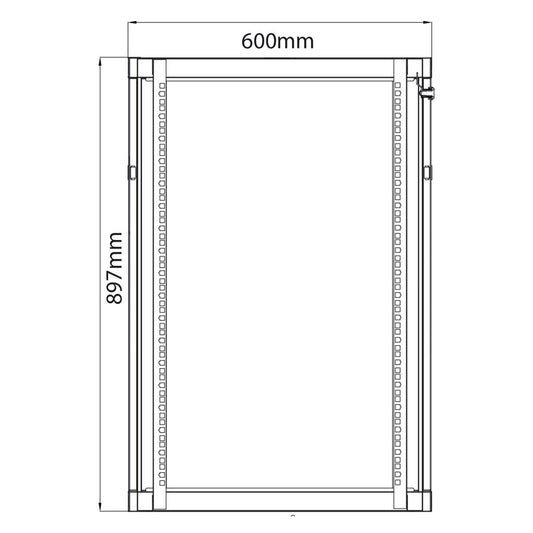 19" Rack Cabinets - 18U x 600mm Deep - RC18U600