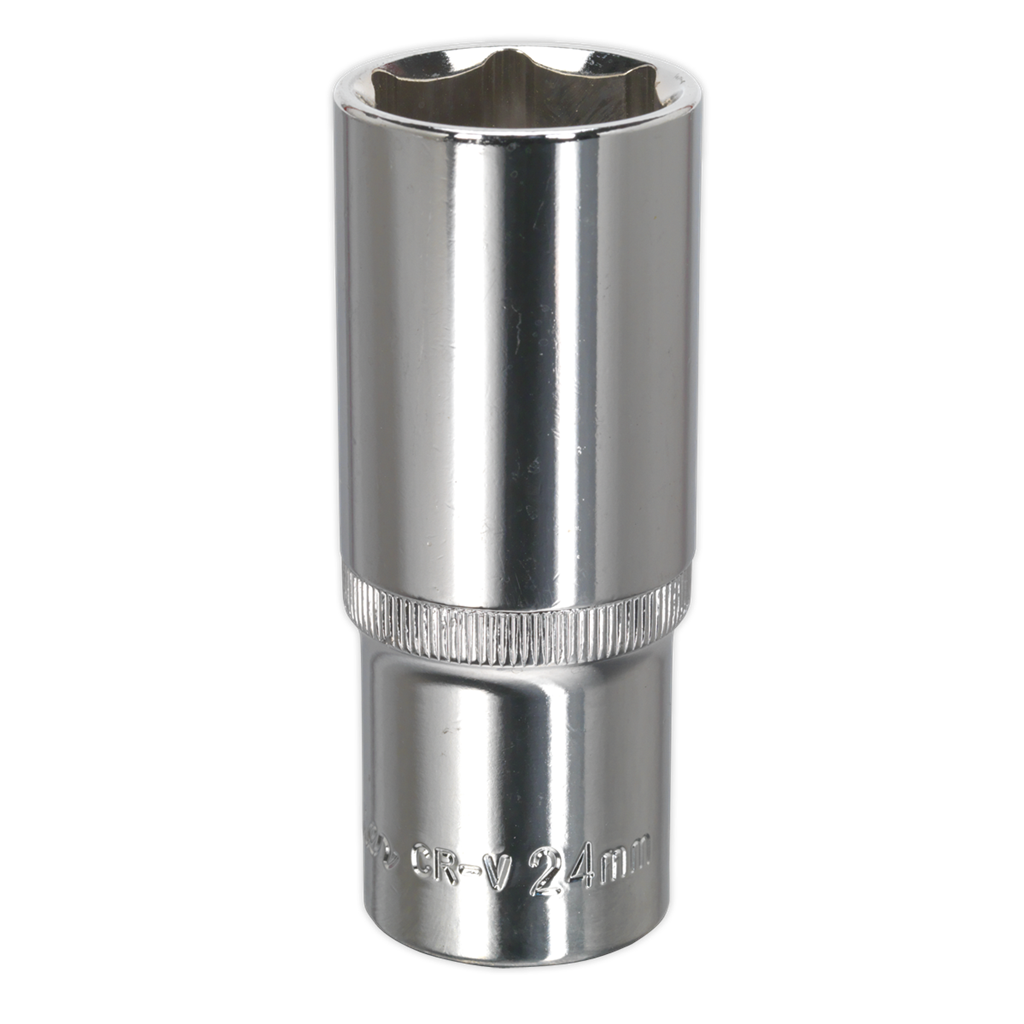 WallDrive&#174; Socket 24mm Deep 1/2"Sq Drive Fully Polished