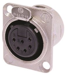 Neutrik NC6FD-L-1 Female 6 Pin Chassis Socket With Silver Contacts