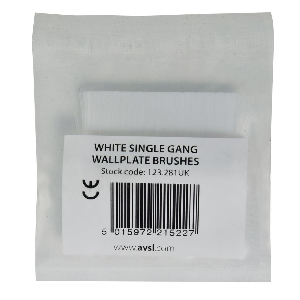 White Single Gang Wallplate Brushes