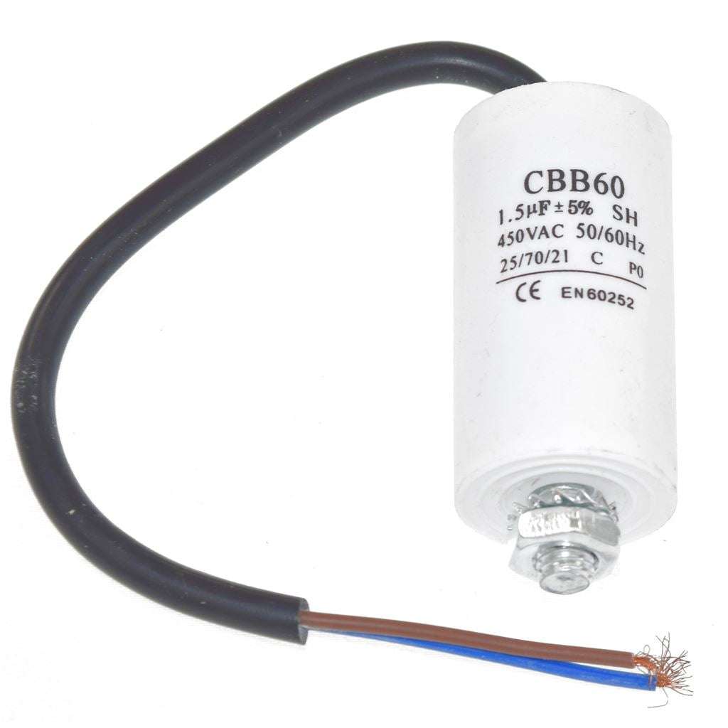 Universal 1.5UF Capacitor with 19cm Cable Connectors