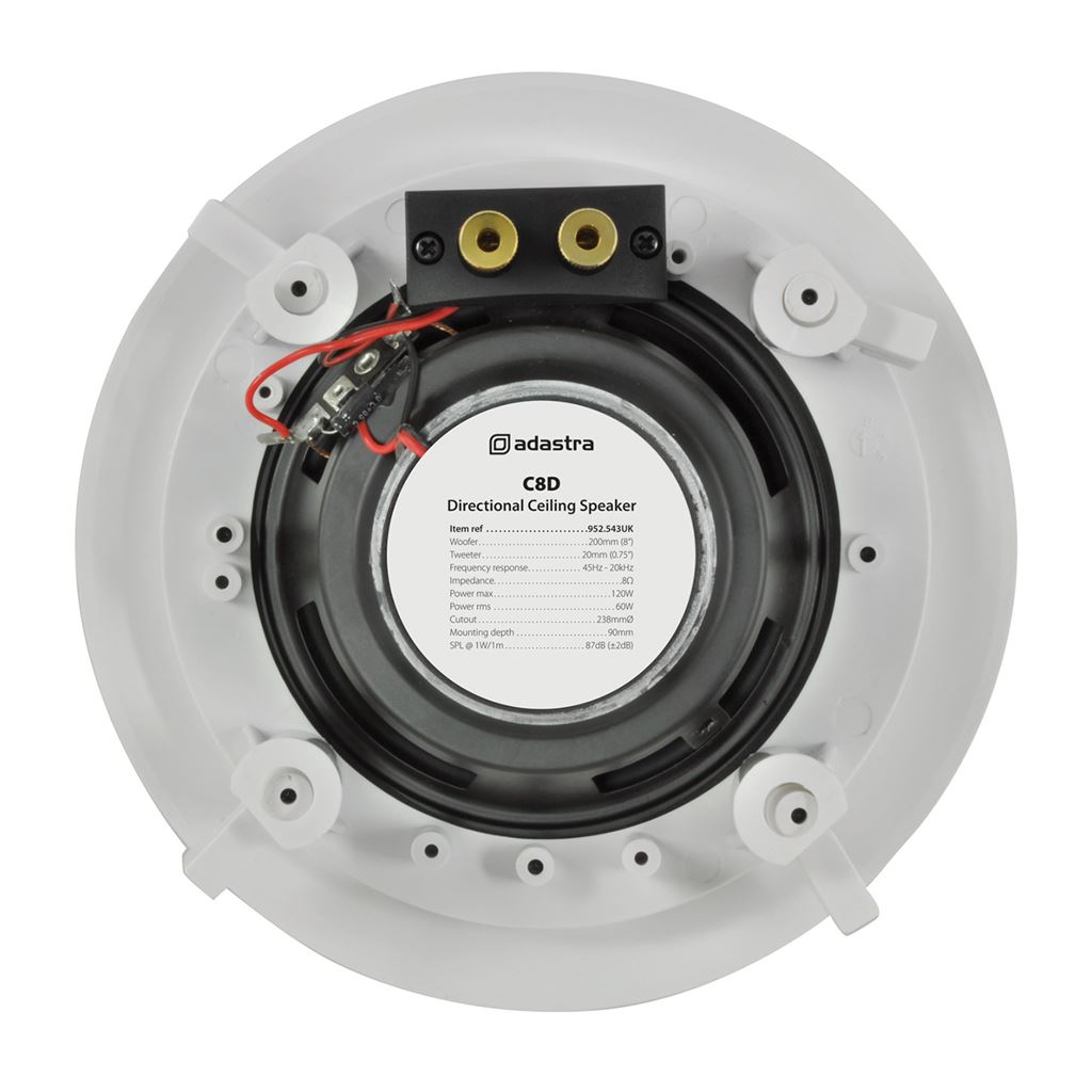 CD Series Ceiling Speakers with Directional Tweeter - 20cm (8") tweeter/ Single - C8D