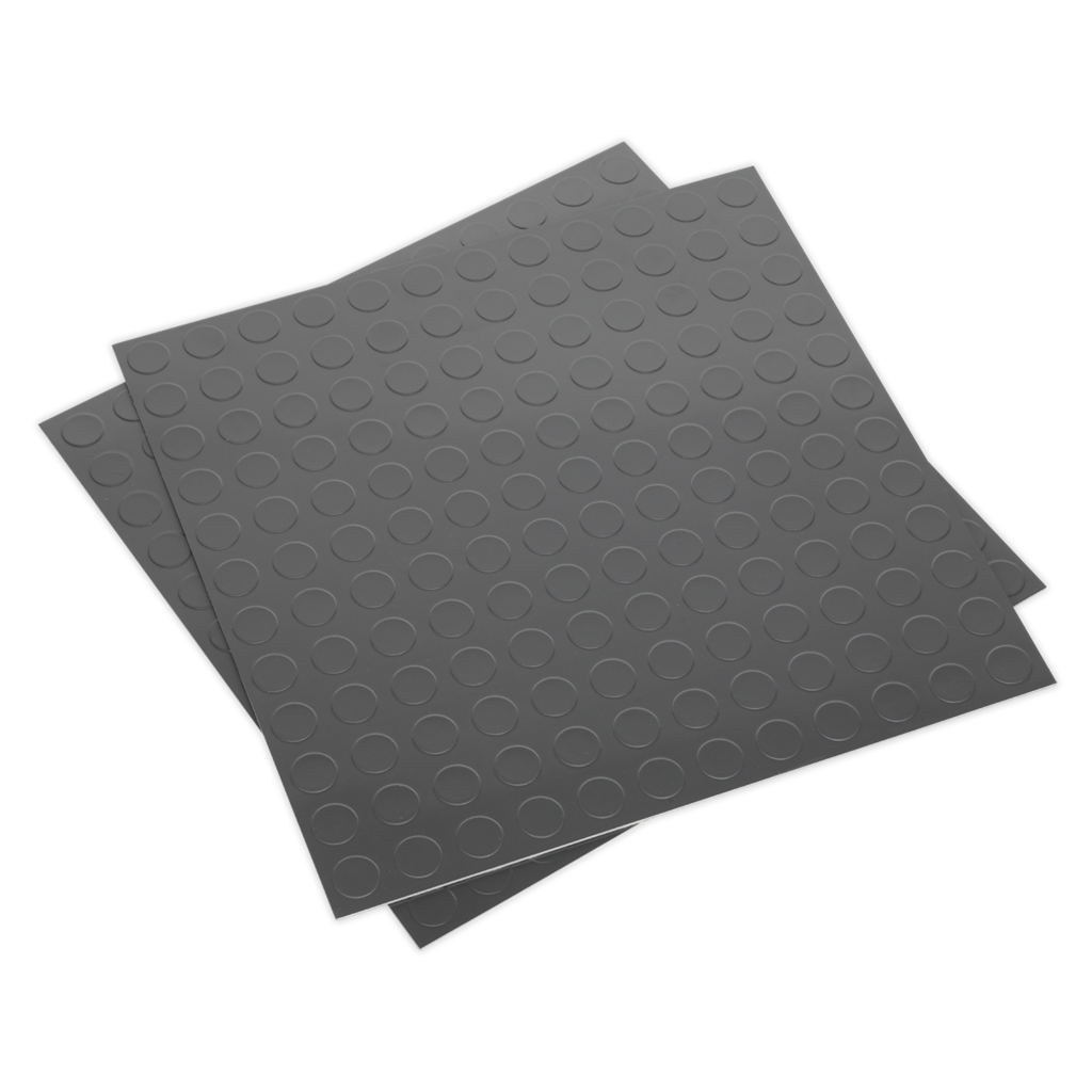 Vinyl Floor Tile with Peel & Stick Backing Silver Coin - Pack of 16