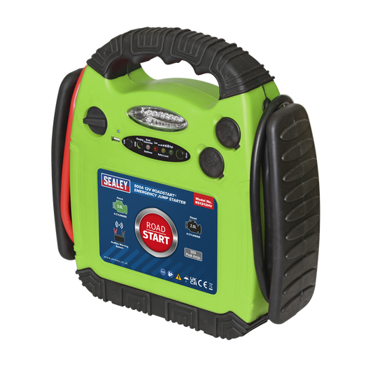 RoadStart&#174; Emergency Jump Starter 12V 900 Peak Amps Hi-Vis Green