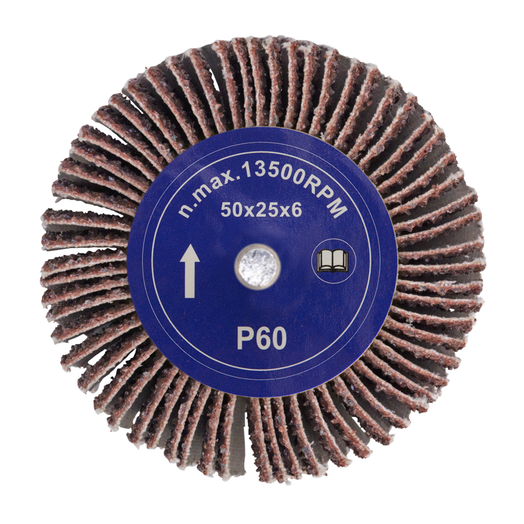 Flap Wheel &#216;50 x 25mm 60Grit 6mm Shaft