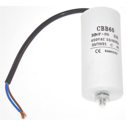 Universal 30UF Capacitor with 22cm Cable Connectors