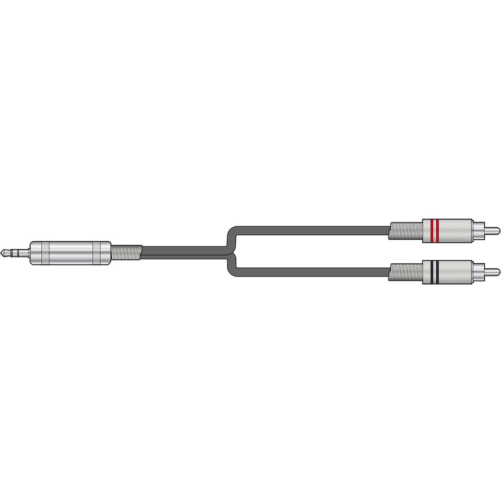 Classic Audio Leads 3.5mm TRS Jack Plug - 2 x RCA Plugs - 6.0m - S3J-2R600