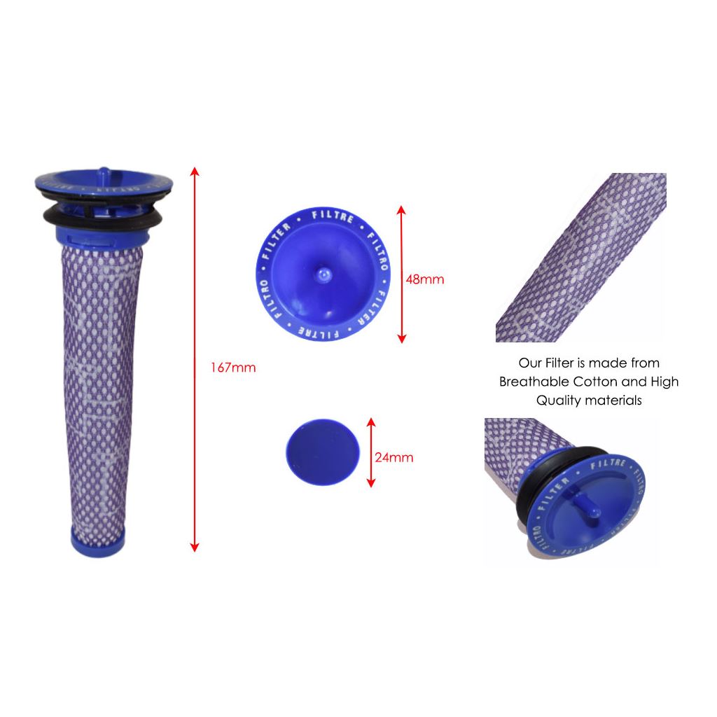 Dyson DC58 DC59 DC61 DC62 V6 V7 V8 Animal Vacuum Cleaner Washable Pre Motor Stick Filters x 2