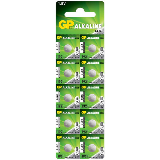 LR41 (192) Alkaline Button Cell - 10Pk