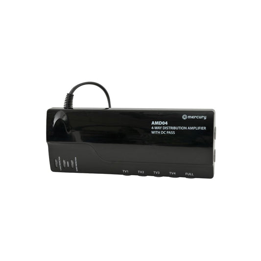 UHF/VHF Distribution Amplifiers with 5G Filter and DC Pass - 4 Way VHF/UHF - AMD04