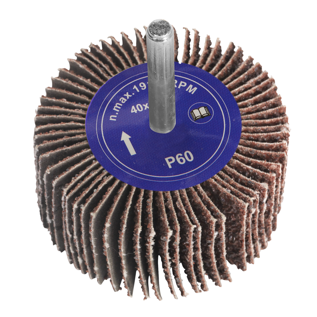 Flap Wheel &#216;40 x 30mm 60Grit 6mm Shaft