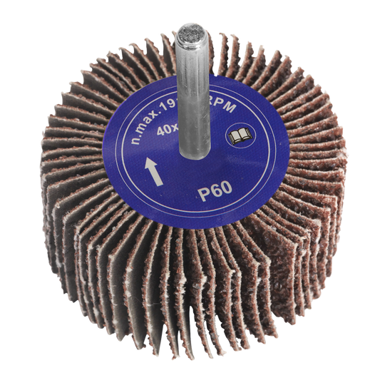 Flap Wheel &#216;40 x 30mm 60Grit 6mm Shaft