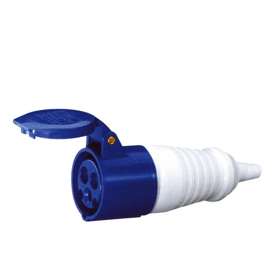 230 V Blue 16 A 3 Contact High Current In-line Socket