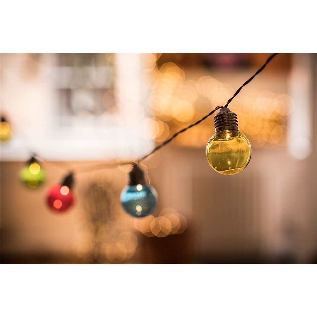 Outdoor LED Festoon Lights - 10 Bauble Multicolour - BOF10MC