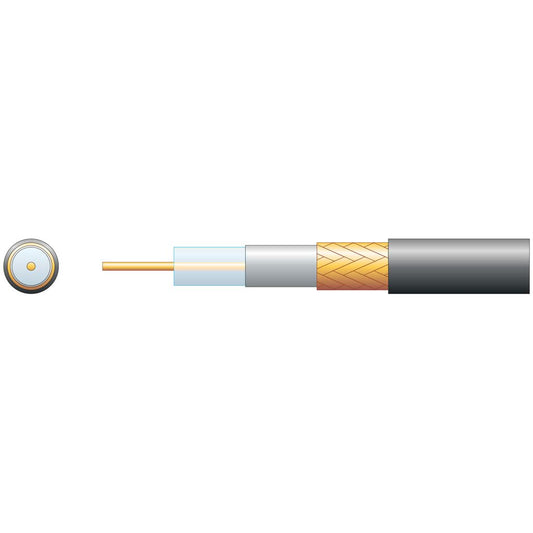 Economy RG6 75 Ohms Air Spaced Coaxial Cable - CCA Braid - PE with 100m Black