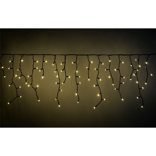 Connectable Icicle-Inspired Outdoor LED String Lights - 100 WW - 100CONI-WW