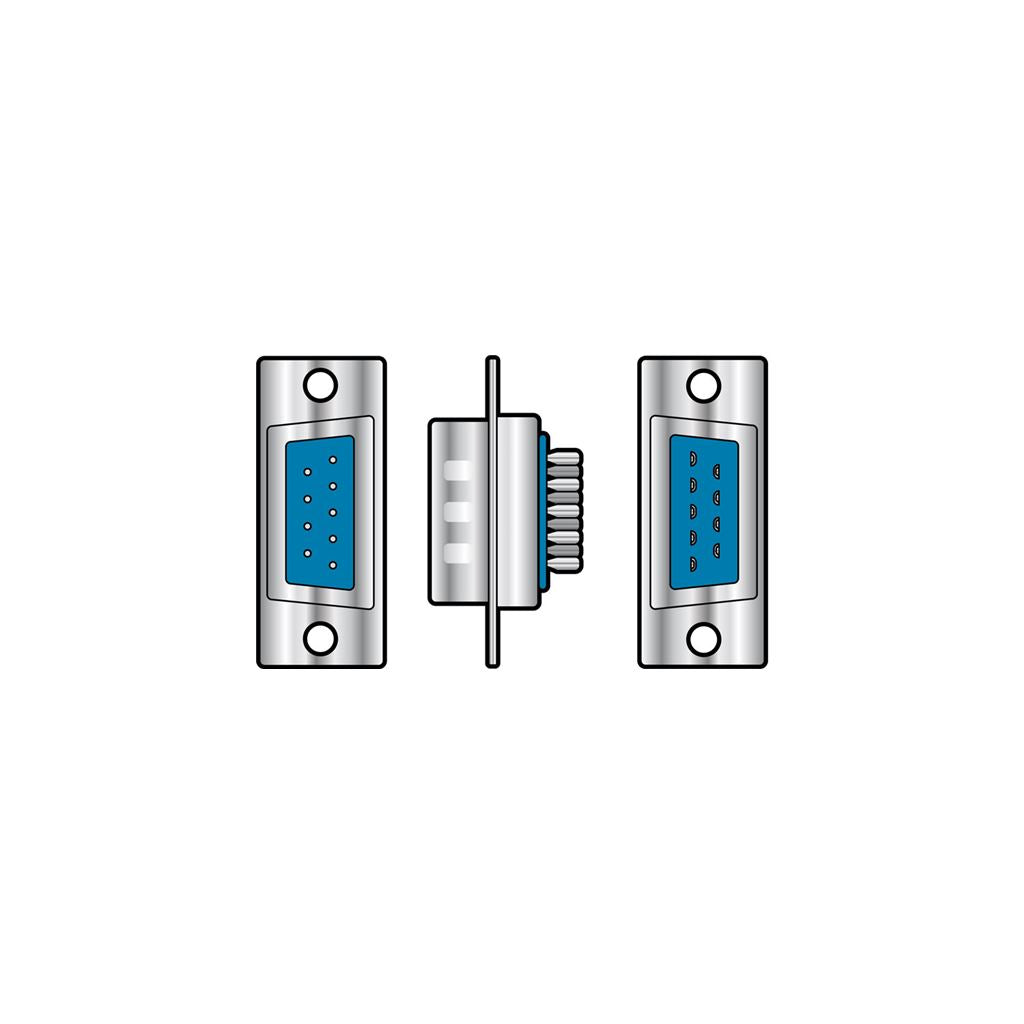 D type plug with gold plated connectors, 25 pin