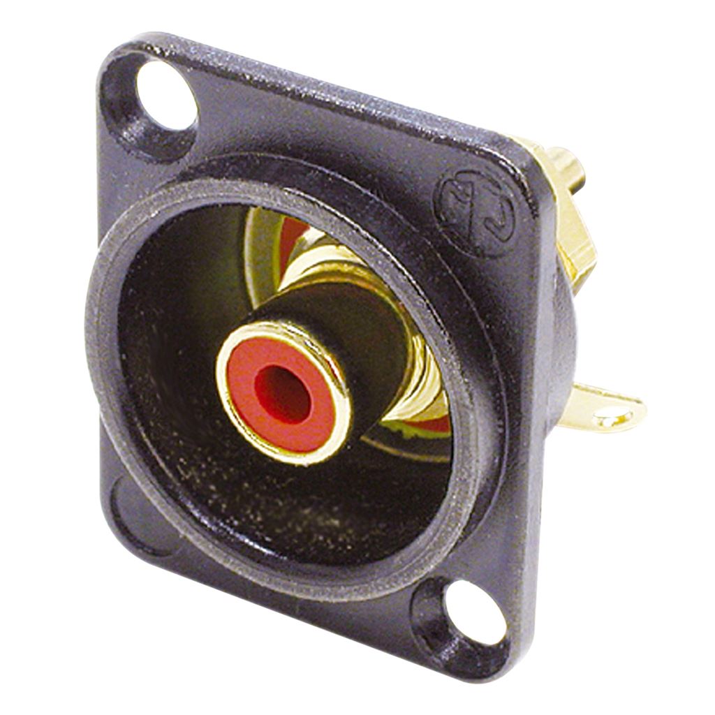 Neutrik NF2D Professional D Plate Mounted Phono Chassis Socket With Gold Terminals and Colour Coding