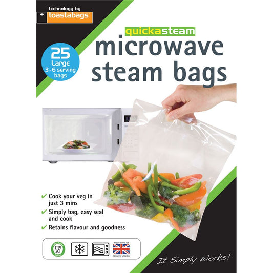 Toastabags Quickasteam Microwave Steam Bags - - 25 Pack - MSB25LGE