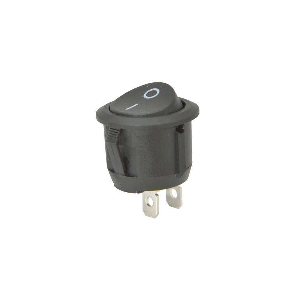 Rocker switch, 1 x on/off, Black, 250Vac, 6A