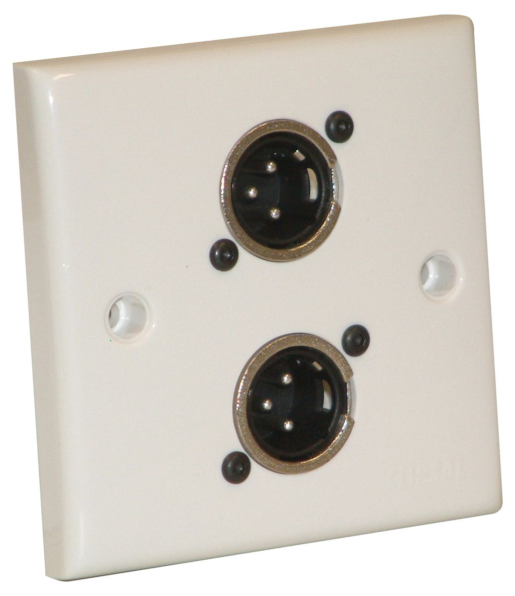 AV Wall Plate with 2 x 3 Pin Male XLR Socket (NC3MDL1)