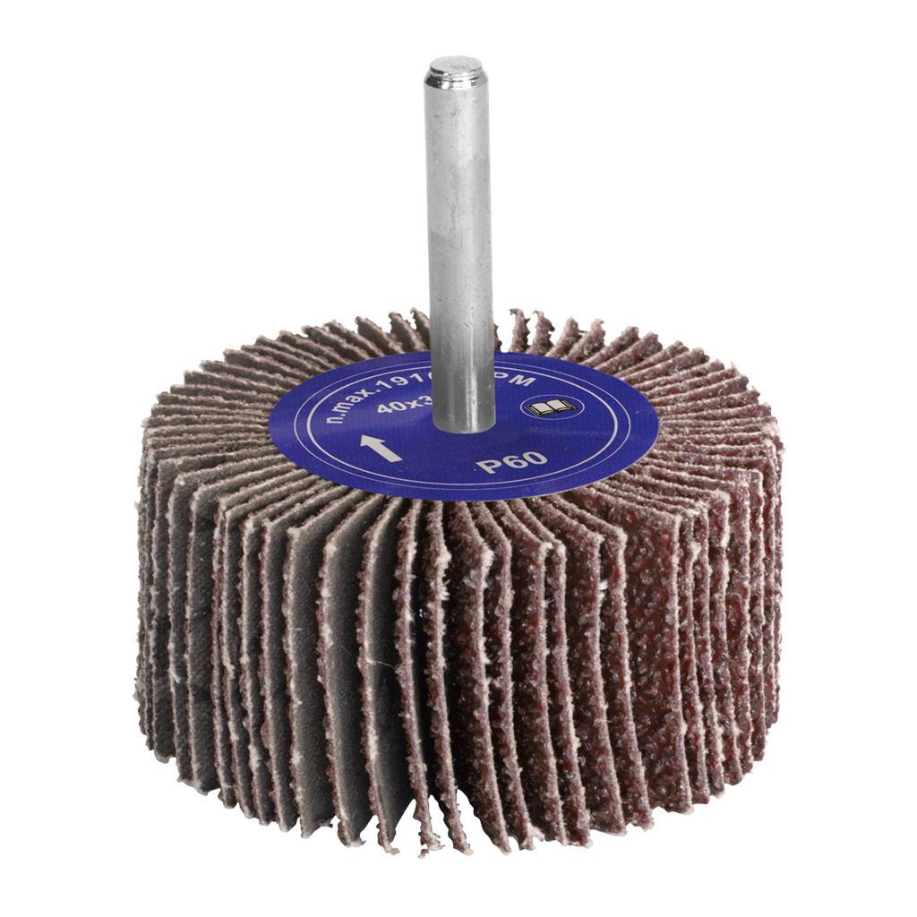 Flap Wheel &#216;40 x 30mm 60Grit 6mm Shaft