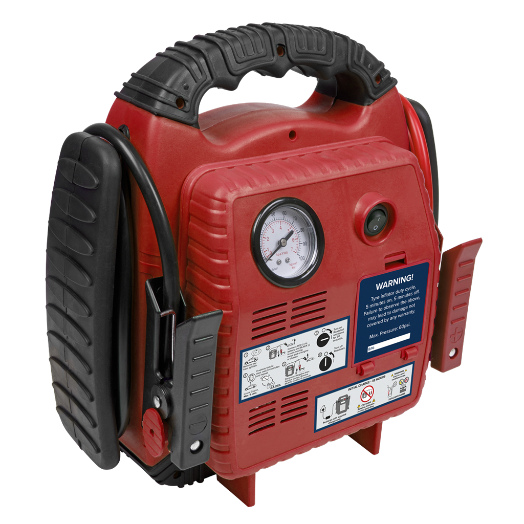RoadStart&#174; Emergency Jump Starter with Air Compressor 12V 900 Peak Amps