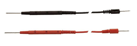 Black/Red 0.85 m Replacement Test Leads with 2 mm Banana Plugs to Prod Ends