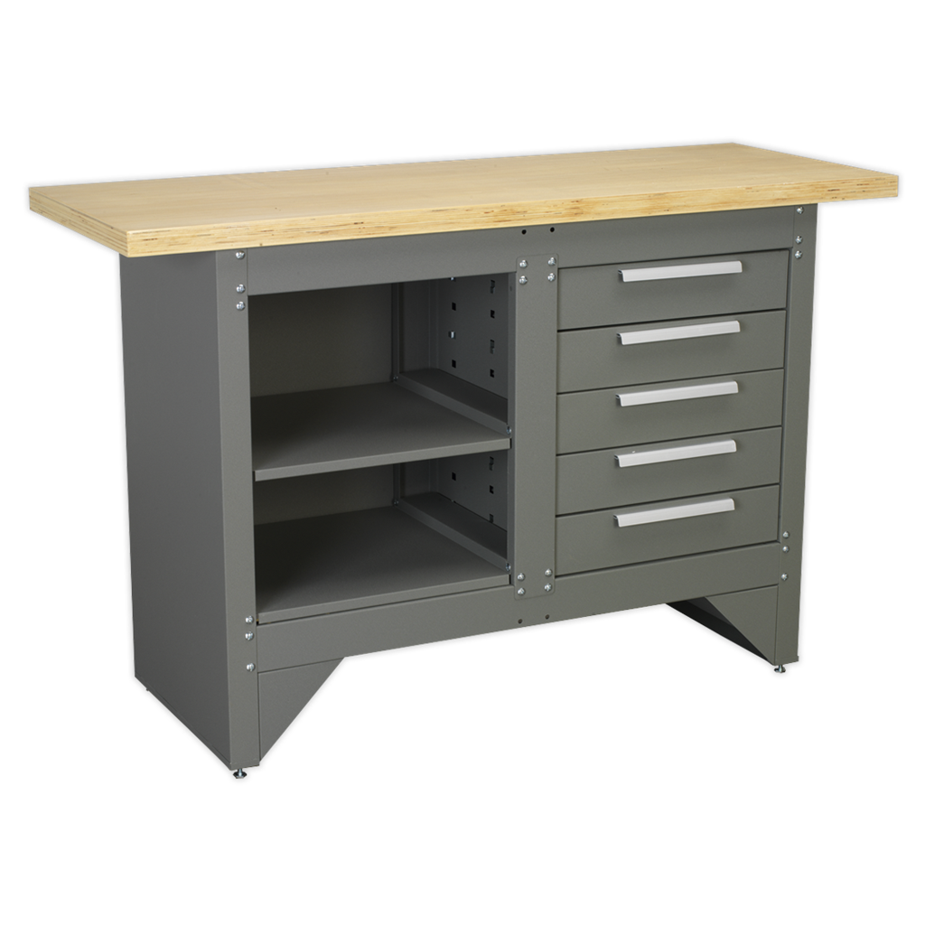 Workbench with 5 Drawers Ball-Bearing Slides Heavy-Duty