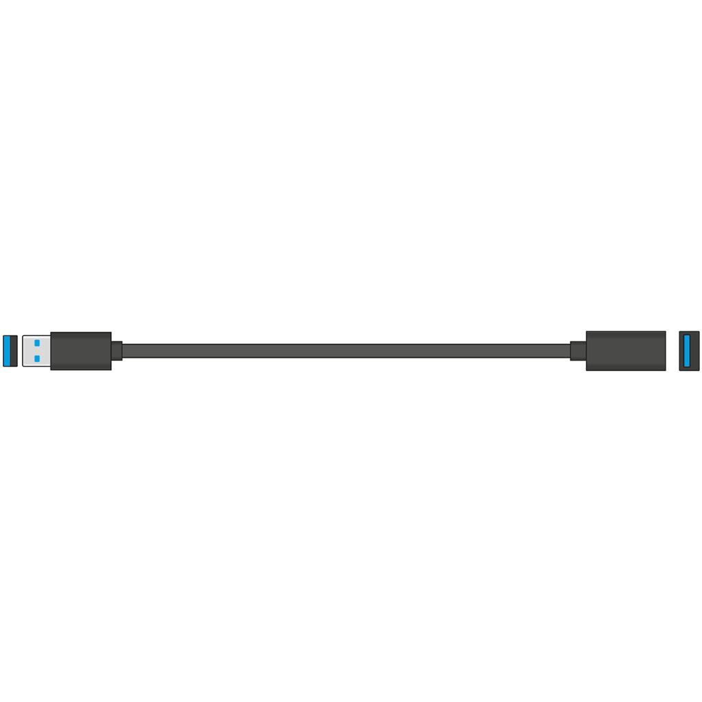 USB 3.0 Type-A Plug to Type-A Socket Leads