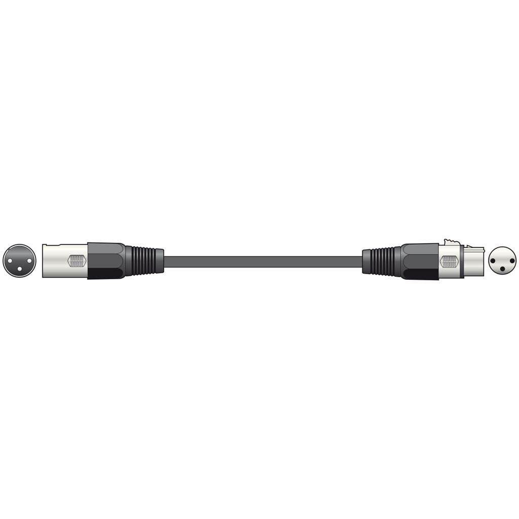 Professional DMX Lighting Leads - lead, 3-pin XLR plug to 3-pin XLR socket - 6.0m