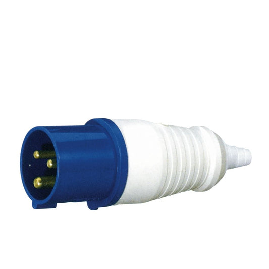 230 V Blue 16 A 3 Contact High Current In-line Plug