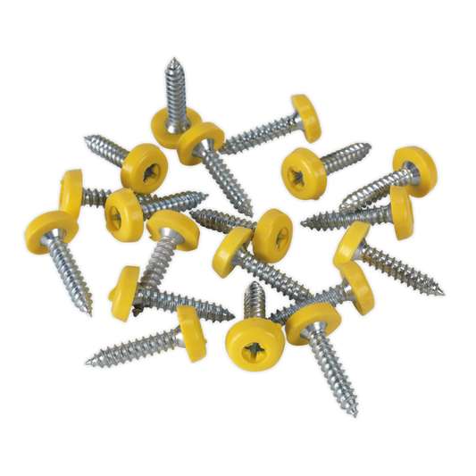 Numberplate Screw Plastic Enclosed Head 4.8 x 24mm Yellow Pack of 50