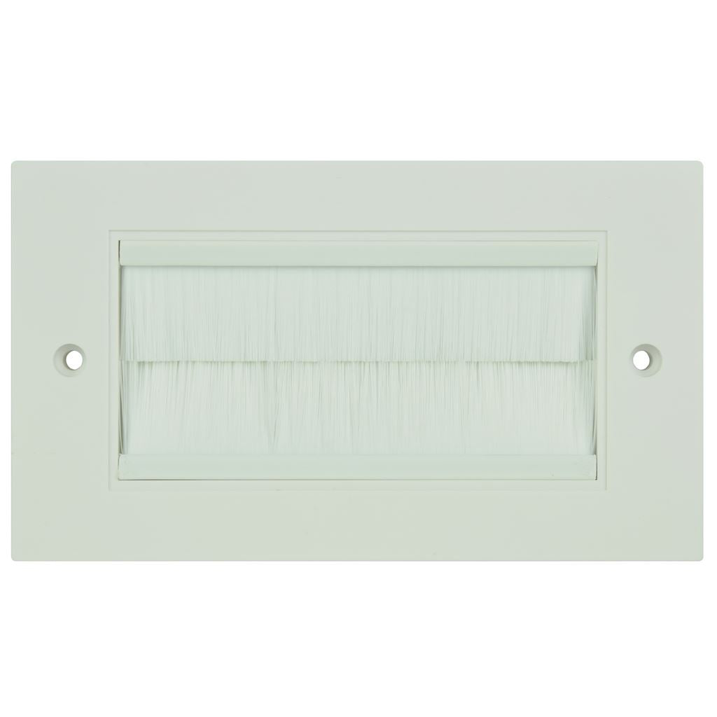 White Double Gang Wallplate Brushes