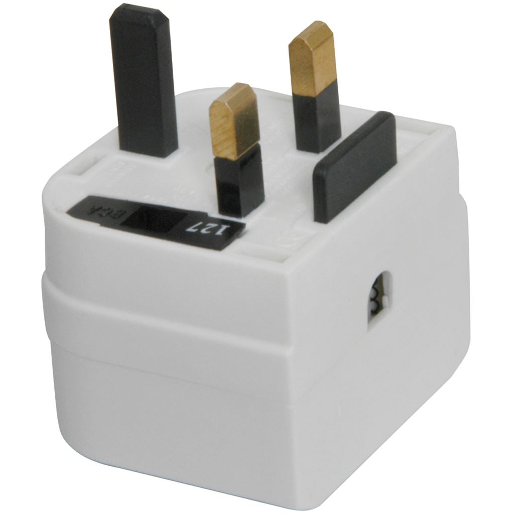 BCA Fused European Converter Plug - White - bulk - BCA3W