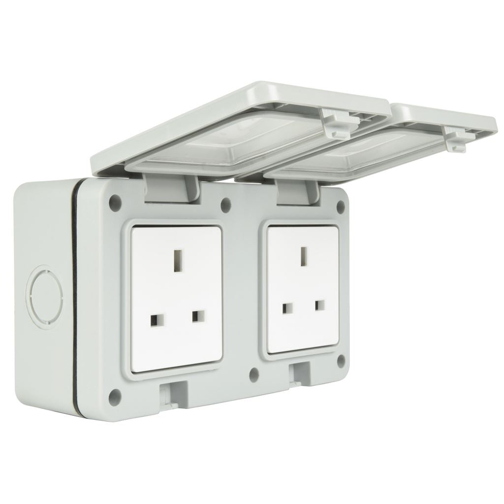 Weatherproof 2 Gang Outdoor Socket - IP55