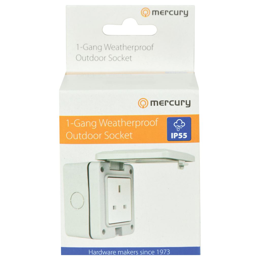 Weatherproof 1 Gang Outdoor Socket - IP55