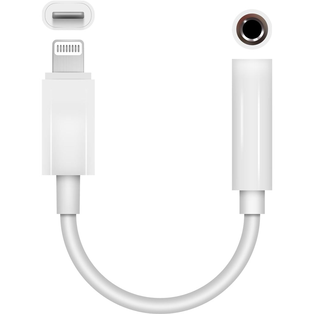 Electrovision Lightning Plug to 3.5mm Stereo Jack Socket Adaptor 50mm Lead