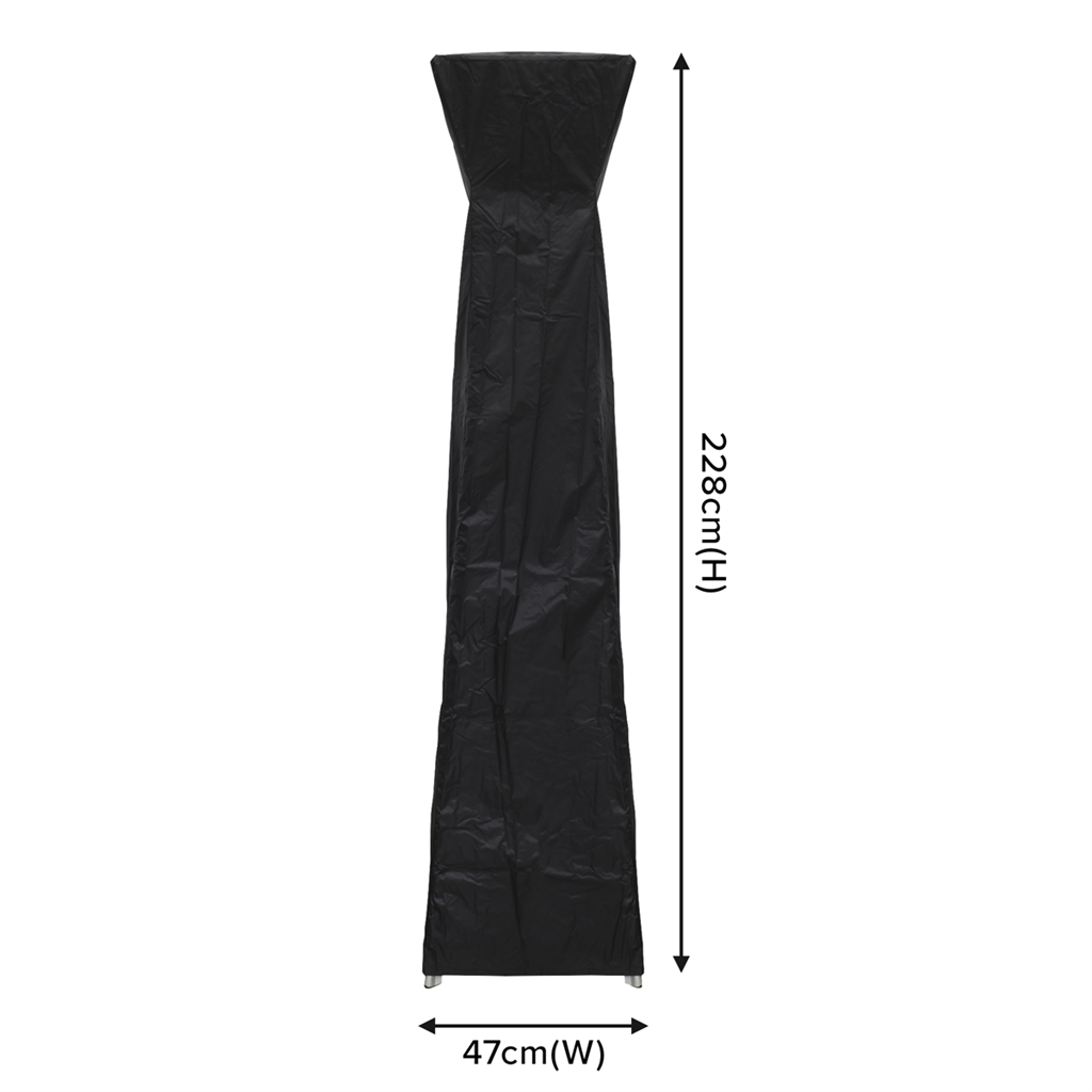 Pyramid Gas Tower Patio Heater Water-Resistant Cover 2280 x 470mm, Black