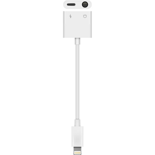 Electrovision Lightning Plug to 3.5mm Stereo Jack Socket and 20W Fast Charging Lightning Socket with Calling Capability Adaptor 50mm Lead